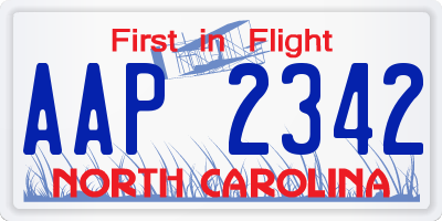 NC license plate AAP2342