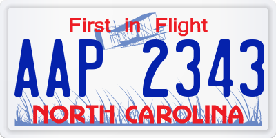 NC license plate AAP2343