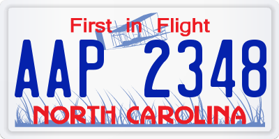 NC license plate AAP2348