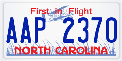 NC license plate AAP2370