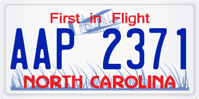 NC license plate AAP2371