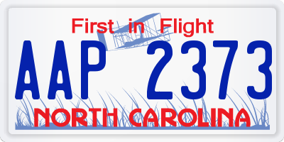 NC license plate AAP2373