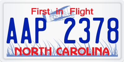 NC license plate AAP2378