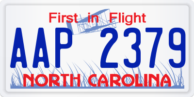 NC license plate AAP2379