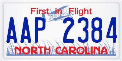 NC license plate AAP2384