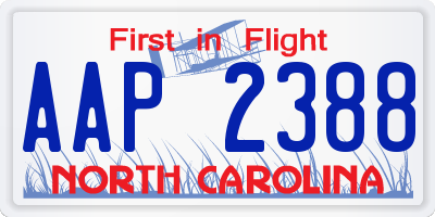 NC license plate AAP2388