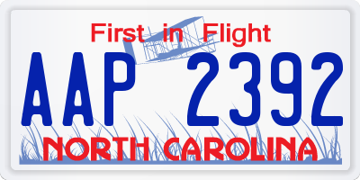 NC license plate AAP2392