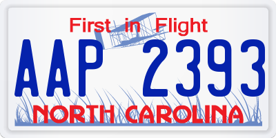 NC license plate AAP2393