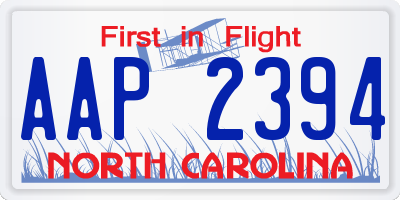 NC license plate AAP2394