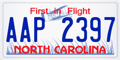 NC license plate AAP2397