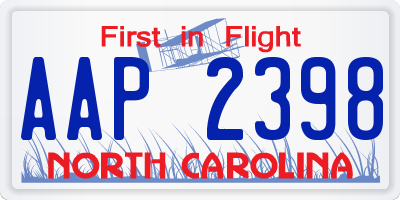 NC license plate AAP2398