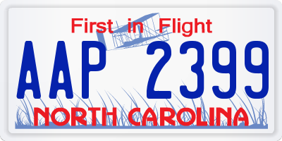 NC license plate AAP2399