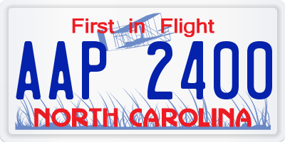 NC license plate AAP2400