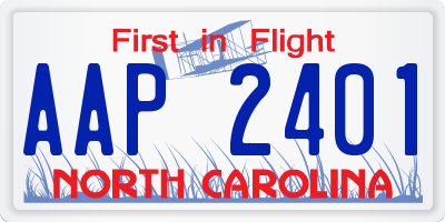 NC license plate AAP2401