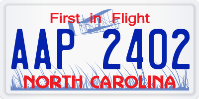 NC license plate AAP2402