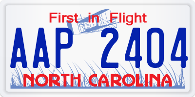 NC license plate AAP2404