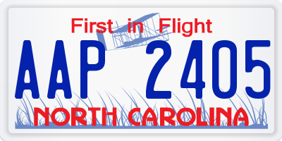 NC license plate AAP2405