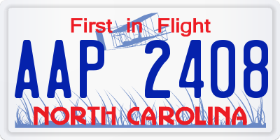 NC license plate AAP2408