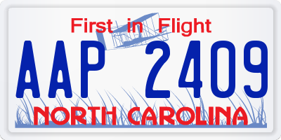 NC license plate AAP2409