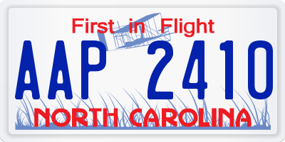 NC license plate AAP2410