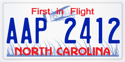 NC license plate AAP2412