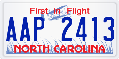 NC license plate AAP2413