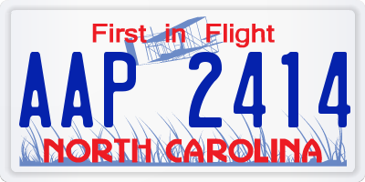 NC license plate AAP2414