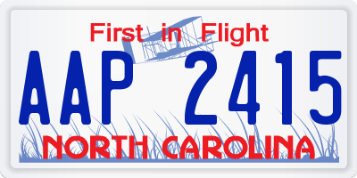 NC license plate AAP2415