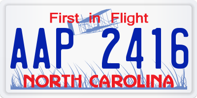 NC license plate AAP2416