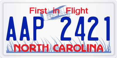 NC license plate AAP2421