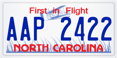 NC license plate AAP2422