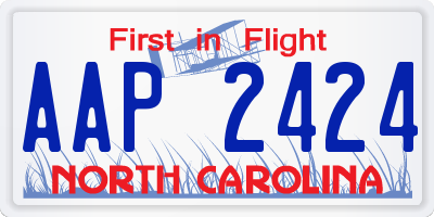 NC license plate AAP2424