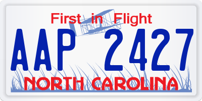 NC license plate AAP2427