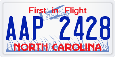 NC license plate AAP2428