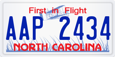 NC license plate AAP2434