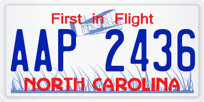 NC license plate AAP2436