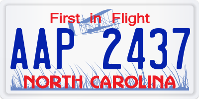 NC license plate AAP2437