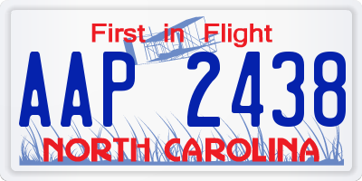 NC license plate AAP2438