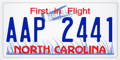 NC license plate AAP2441