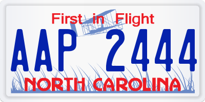 NC license plate AAP2444