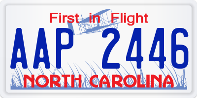 NC license plate AAP2446