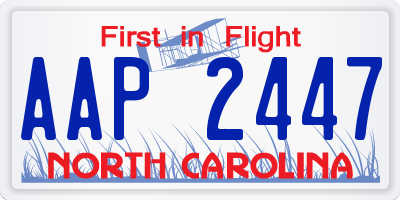 NC license plate AAP2447