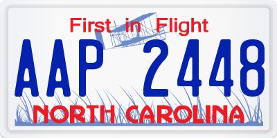 NC license plate AAP2448