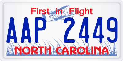 NC license plate AAP2449