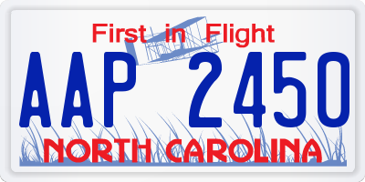 NC license plate AAP2450