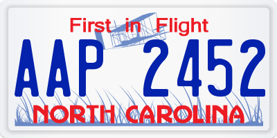 NC license plate AAP2452