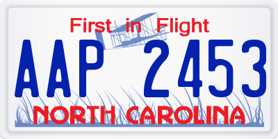 NC license plate AAP2453