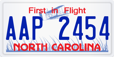 NC license plate AAP2454