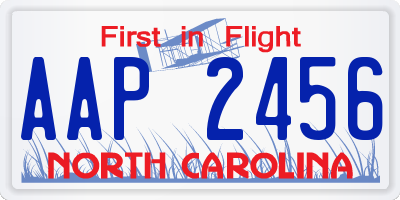 NC license plate AAP2456