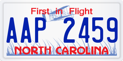 NC license plate AAP2459